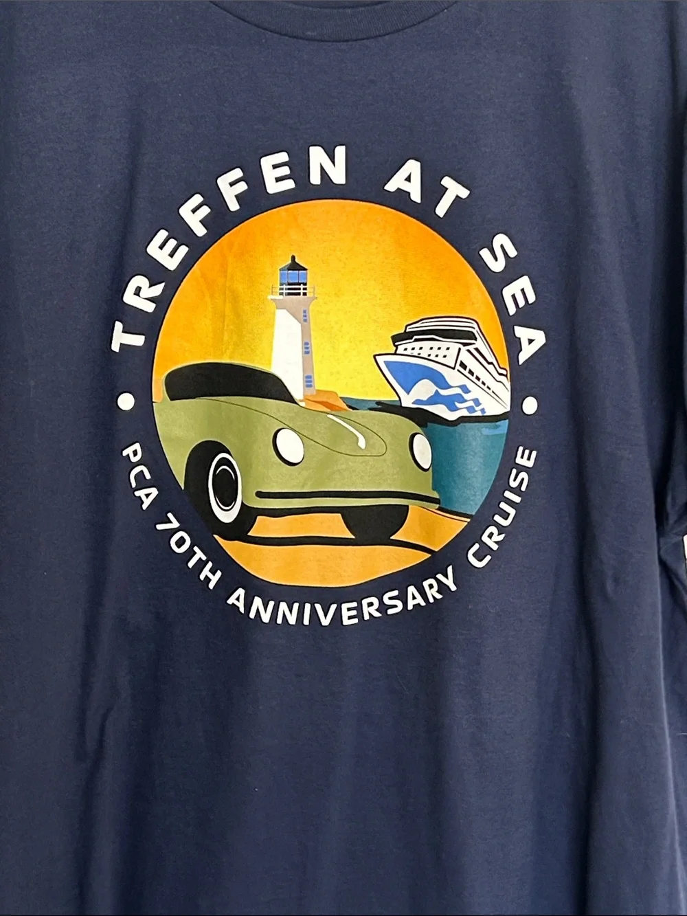 PCA Porsche Club of America Treffen At Sea 70th Anniversary Cruise Shirt 2XL